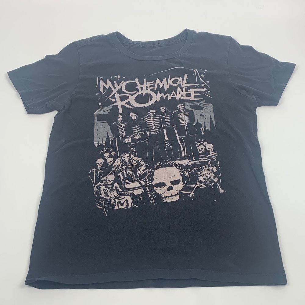 My Chemical Romance Grunge Faded Black Graphic Band T-Shirt Size Medium